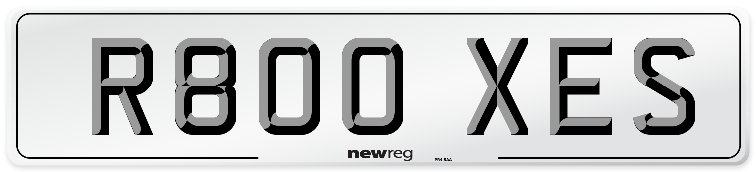 R800 XES Number Plate from New Reg